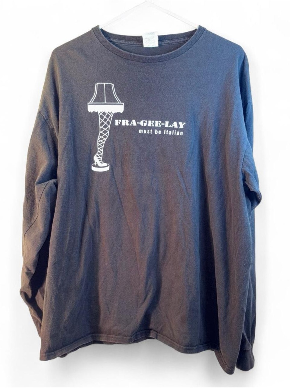 Christmas Story Long-Sleeve Graphic Tee with White Lamp Leg Logoy